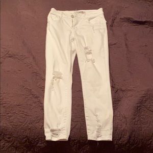 White ripped jeans